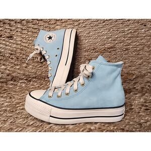 Converse Chuck Taylor All Star Lift Sued Leather Sneakers Blue White Women's 6.5